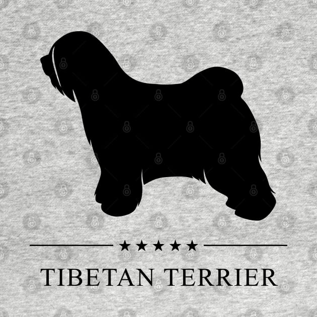 Tibetan Terrier Black Silhouette by millersye